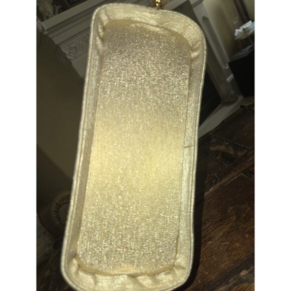 Sanremo Italy Womens Gold Purse Hard Case Metallic Shoulder Bag - Picture 5 of 8